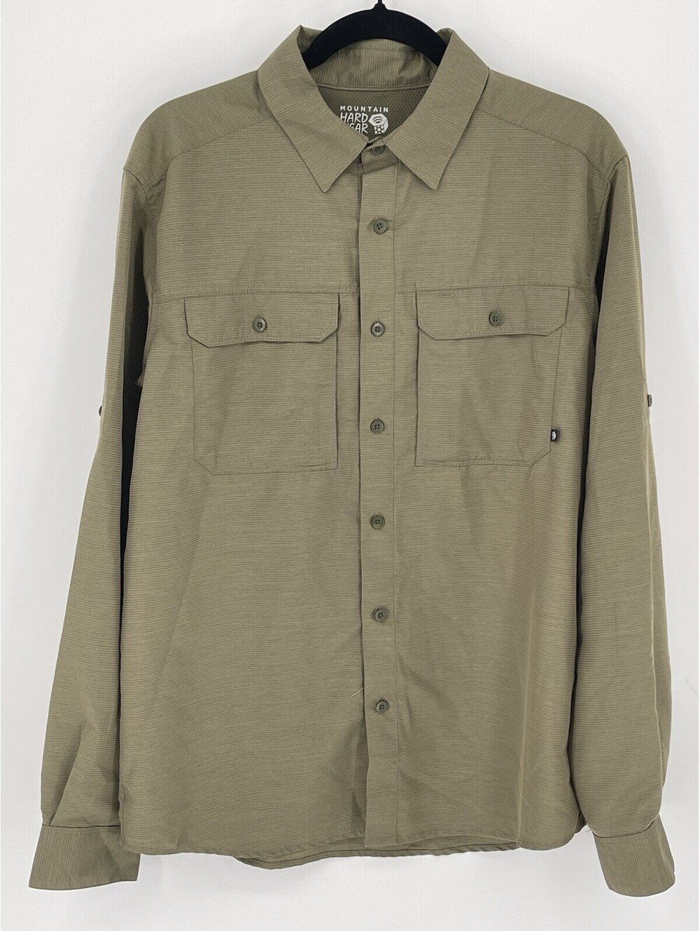Mountain Hardwear Mens M Long Sleeve Hiking Shirt Olive Green Ventilated